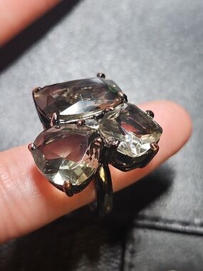 J Crew Smoky Quartz Triple-Stone Statement Ring - Women Jewelry